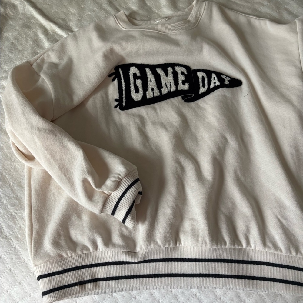 Z Supply Cream 'Game Day' Sweatshirt